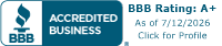 BBB Accredited Business - A+ Rating